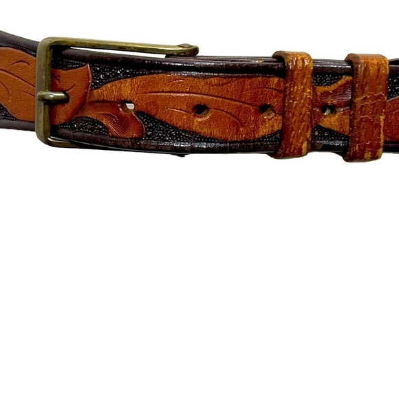 VTG‎ 30s 40s Kirwan-Neilson Floral Tooled Leather Belt Size 30 Cowgirl Western main image 13